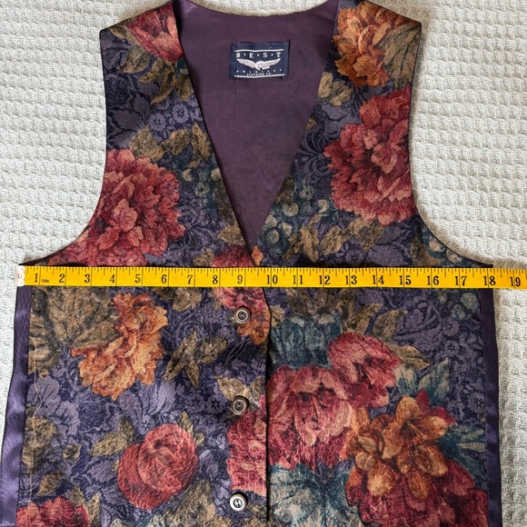 Vintage Best American Clothing Co Floral Vest Fits Womens Small Medium Satin - Picture 6 of 8